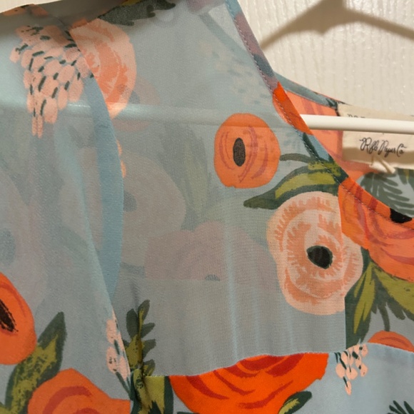 LIKE NEW! Women's Paper Crown Anthropologie Blue Floral Swing Dress - XSP - Picture 15 of 15